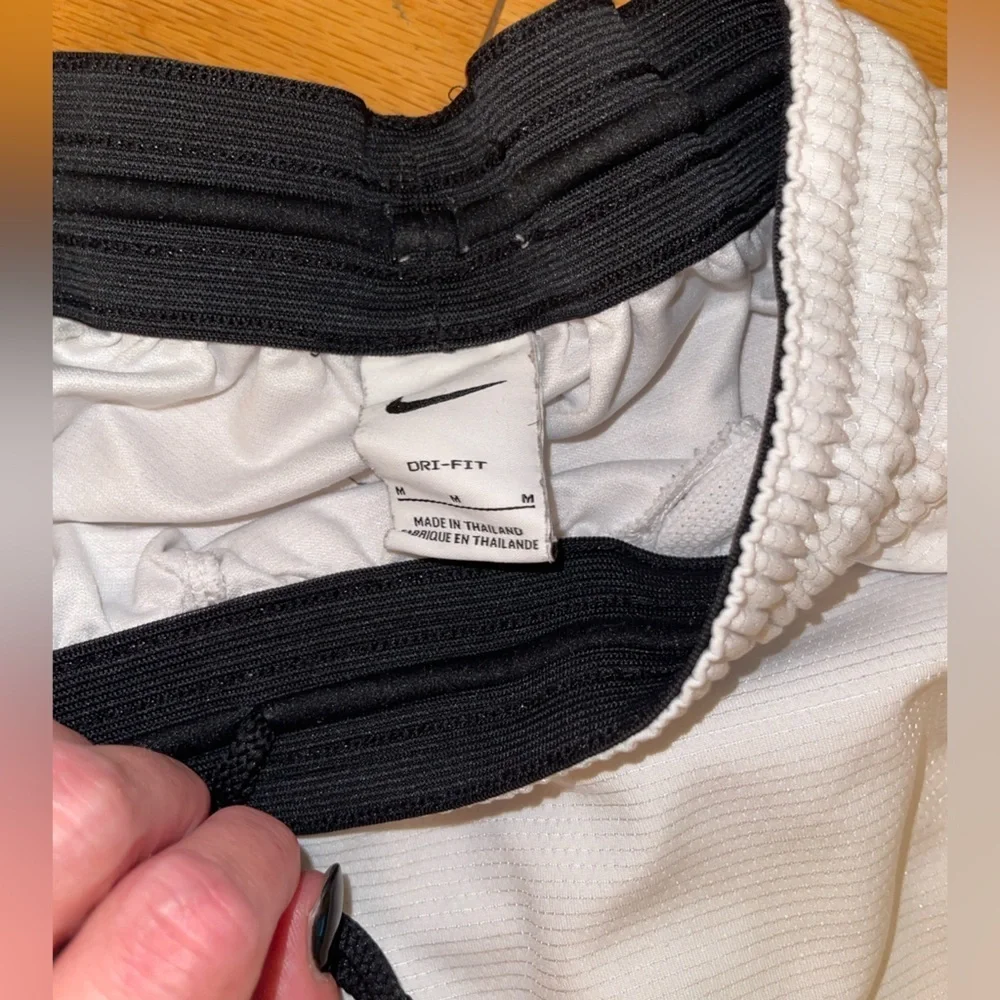 Nike White and Black Dri-FIT Shorts